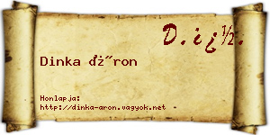 Dinka Áron névjegykártya