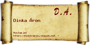 Dinka Áron névjegykártya
